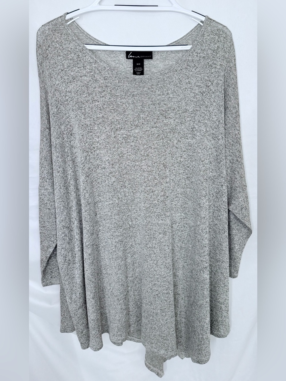 Lane Bryant Light Gray Marled Knit Tunic Size 18/20